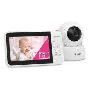 5" Screen Remote Pan-Tilt-Zoom Baby Monitor with Camera&Audio,Upto 31Hrs Battery